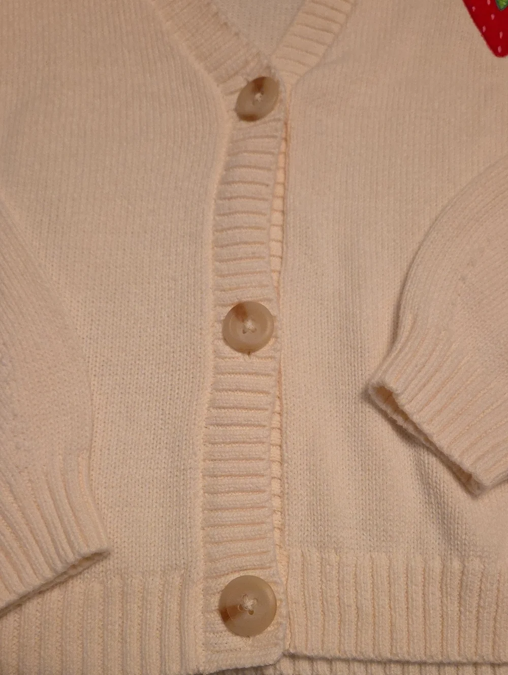 Old Navy Girls XL 14-16 Strawberry Cardigan 100% Cotton Cropped Sweater